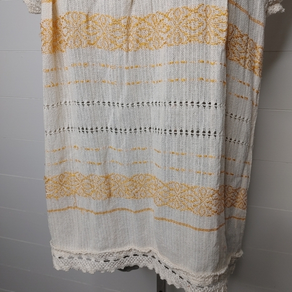 BOHO Embroidered Crochet Top M - Picture 4 of 11